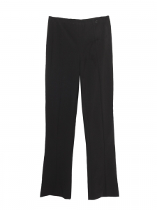Pleated high waist black crêpe trousers Retail price €1500 Size 34
