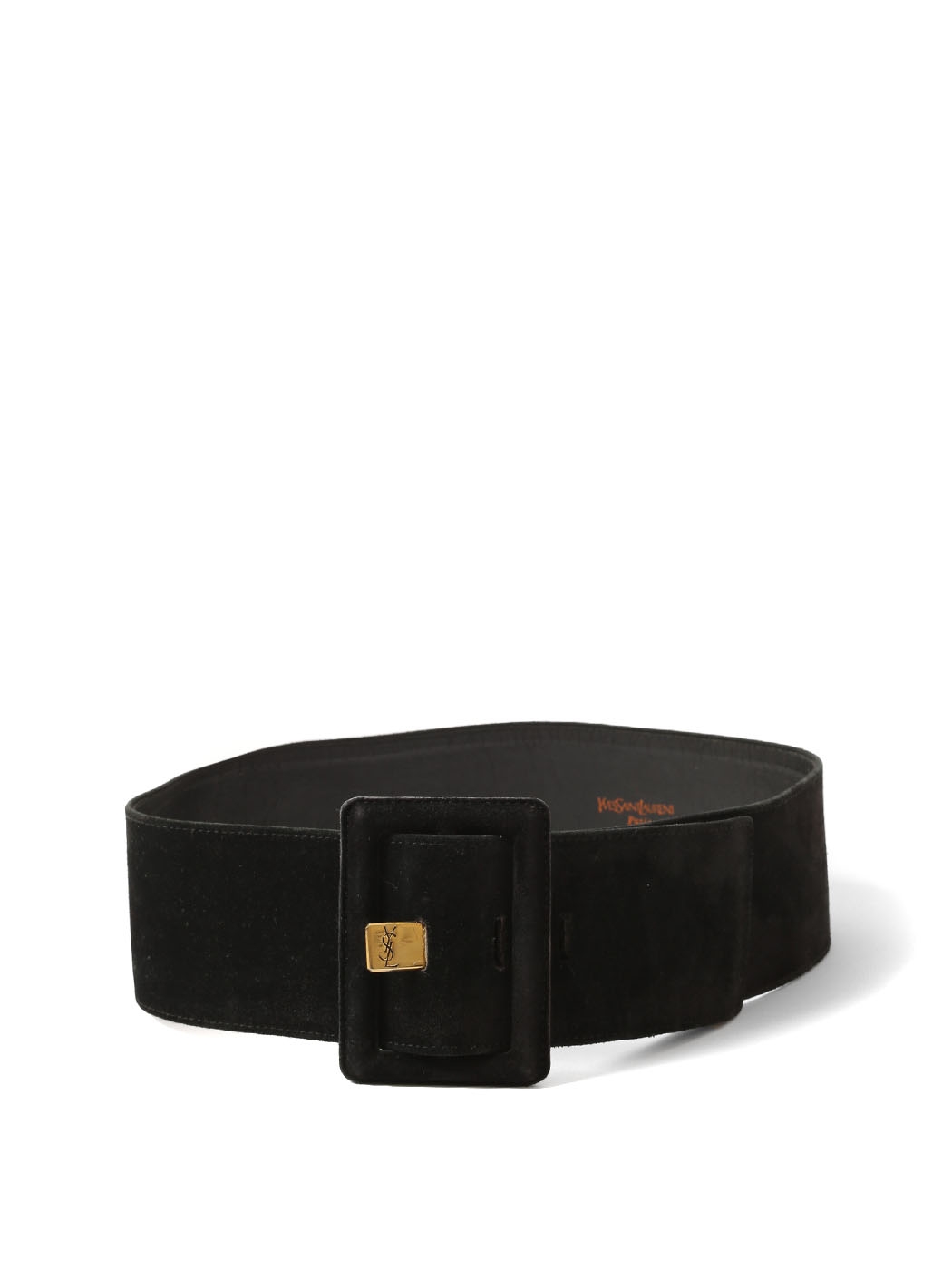 Monogrammed Suede Belt in Black - Saint Laurent