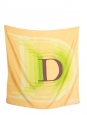Foulard carré en twill de soie imprimé jaune vert blanc Prix boutique 385€ Taille 90 x 90
