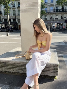 Green white yellow Dior print twill silk scarf Retail price €385 Size 90 x 90