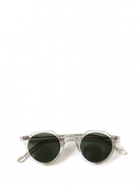 HERI Crystal clear frame sunglasses with grey green polarising lenses Retail price €390 NEW