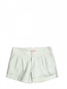 White and green striped cotton shorts Size 36/38