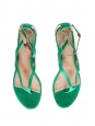 Sandales plates en cuir vert Px boutique 500€ Taille 37 NEUVES
