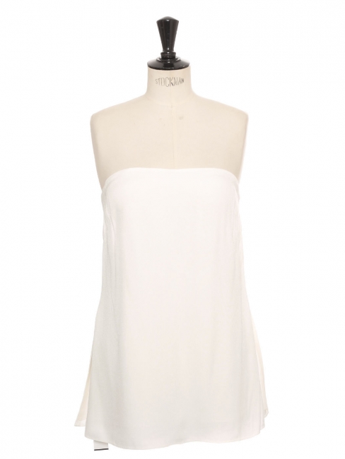 White crepe strapless top Retail price $620 Size 40