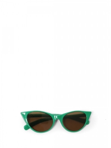 Petites lunettes de soleil monture œil-de-chat vert vif années 60