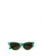 60’s style Cat eye bright green sunglasses with grey lens