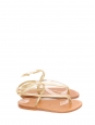 Sandales plates DELTA en cuir doré bride cheville Prix boutique 235€ Taille 37