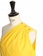 Bright yellow cotton one shoulder mid-length dress Retail price €530 Size XS