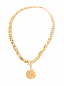 14 carats gold vermeil chain necklace with medal pendant Retail price €450