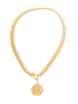 14K Gold Vermeil Plain Links Necklace with Vintage Coin Charm Retail price €450