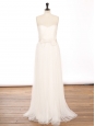 Ecru white tulle strapless wedding dress with bow Retail price €9000 Size 36