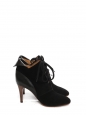 KATHLEEN Black suede leather lace up ankle heel boots NEW Retail price €595 Size 40.5