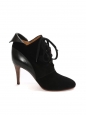 KATHLEEN Black suede leather lace up ankle heel boots NEW Retail price €595 Size 40.5