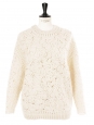 Ivory alpaca and wool crochet-knit sweater Retail price €1245 Size 34