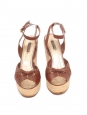 Sandales compensées espadrilles en cuir marron bride cheville Prix boutique 875€ Taille 40