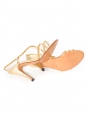 Gold leather heel sandals embellished with gold chains Retail price €1500 Size 35.5