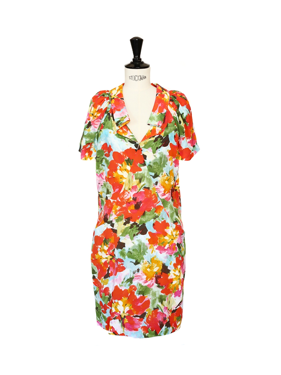 Boutique BALENCIAGA Multicolored floral printed silk dress Retail ...