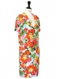 Robe en soie à imprimé floral multicolore Prix boutique 1800€ Taille 36/38