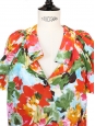Multicolored floral printed silk dress Retail price €1800 Size S/M