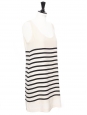 TRUDY Navy blue and ecru striped silk tank dress Retail price €200 Size 38
