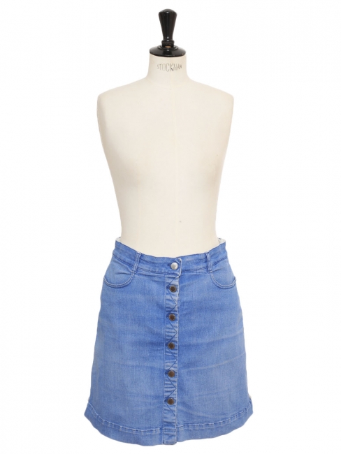 Ultra blue denim buttoned skirt Retail price €345 Size 38