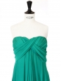 Emerald green silk evening gown/dress Retail price 1600€ Size 36/38