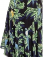 Birds of paradise black Palm & Parrot printed silk dip hem skirt Retail price €925 Size XS