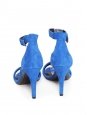 Sandales à talon et bride cheville en suède bleu royal NEUVES Px boutique 610€ Taille 38,5