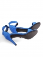 Sandales à talon et bride cheville en suède bleu royal NEUVES Px boutique 610€ Taille 38,5