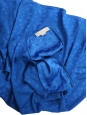 Robe cintrée manches courtes en jacquard de soie imprimée fleurie bleu roi Prix boutique 1345€ Taille 40