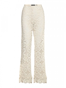 Pantalon Bébé seventies flared en crochet blanc crème Prix boutique 240€ Taille 38