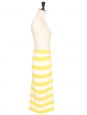 Long skirt in yellow and white striped stretch jersey Retail price 270€ Size M