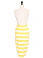 Long skirt in yellow and white striped stretch jersey Retail price 270€ Size M