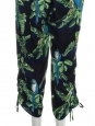 Birds of paradise black Palm & Parrot printed silk dip hem suit Retail price $1625 Size 36