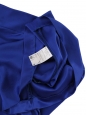 Robe de cocktail sans manche droite en satin bleu cobalt Prix boutique 1200€ Taille 36