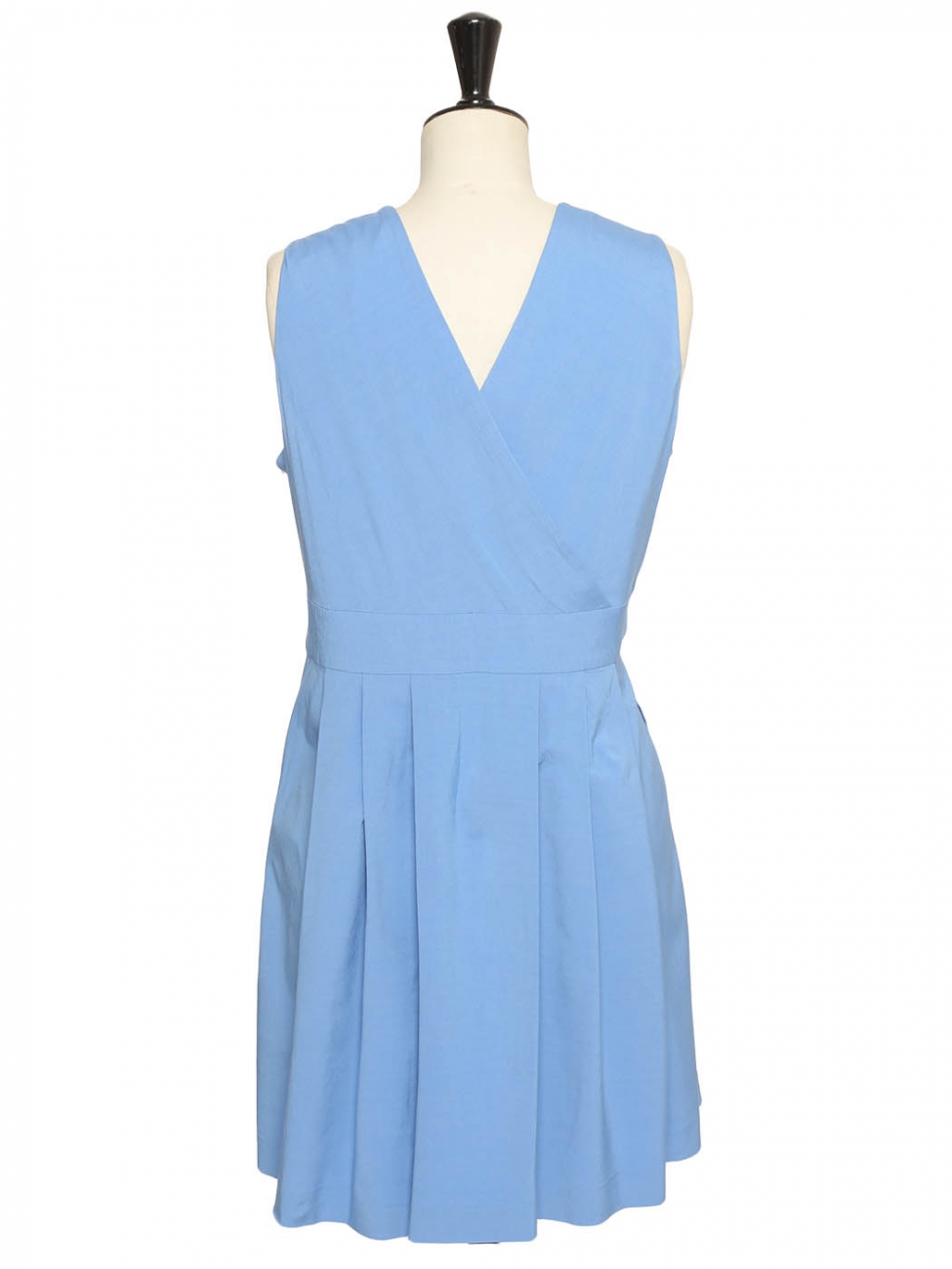 Boutique ESCADA strap Light Retail Size 40/42 neckline dress blue satin V large price €1300