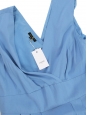 Robe à bretelles large décolleté V satinée bleu ciel Prix boutique 1300€ Taille 40/42