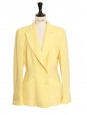 Sunshine yellow wool tweed suit double breasted jacket and skirt Retail price €2290 Size 36