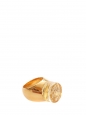 Gold-tone brass signet ring with gold incrusted stone Retail price €450 Size 52
