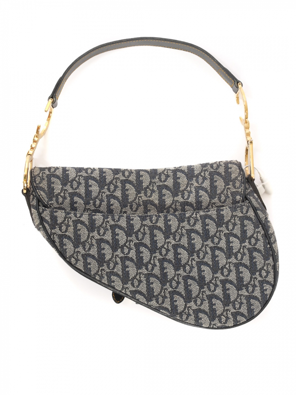 Boutique CHRISTIAN DIOR Iconic Saddle bag in blue and beige monogram printed  canvas Retail price €3500