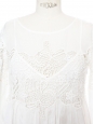 Top blouse Ambroisine Audrey manches longues en coton blanc et dentelle Prix boutique 256€ Taille S