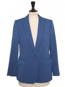 Veste blazer classique en laine bleu cobalt Px boutique 1050€ Taille 38