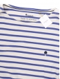 Blue and white striped cotton long sleeves t-shirt Size M