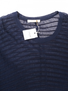 Navy blue cotton crepe oversize jumper Retail price €660 Size 36 to 38