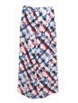 Pantalon en soie imprimé graphique multicolore rouge blanc bleu Prix boutique 2000€ Taille 36