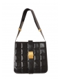 Black leather quilted bag with gold lock Retail price €3150
