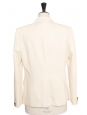 Ivory white wool twill double breasted blazer jacket with gold buttons Retail price €1250 Size 40