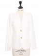 Schoolboy blazer jacket in white linen with tortoiseshell buttons Retail price 350€ Size XS