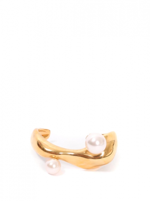 Bracelet DARCEY en laiton doré et perles blanc ivoire Prix boutique 450€