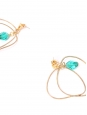 Gold-plated Creole earrings with turquoise pearl